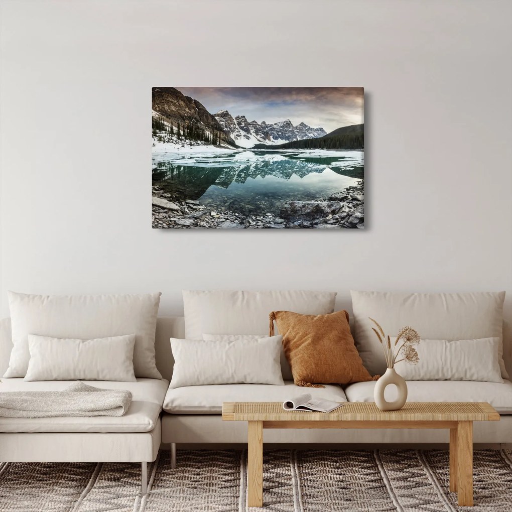 Kép - tó télen (90x60 cm)