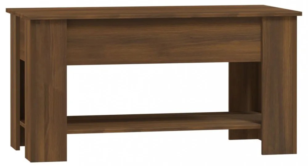 barna tölgyszínű szerelt fa dohányzóasztal 101x49x52 cm