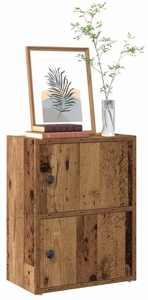 antik fa színű szerelt fa könyvespolc 40x24x52 cm
