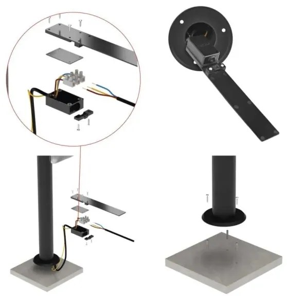 LED Kültéri flexibilis lámpa NIKA LED/12,5W/230V IP44 80 cm