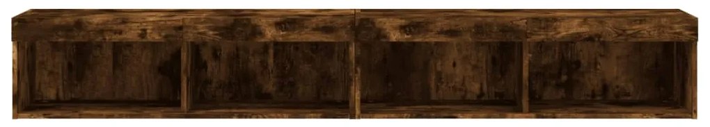 2 db füstös tölgy színű TV-szekrény LED-ekkel 100 x 30 x 30 cm