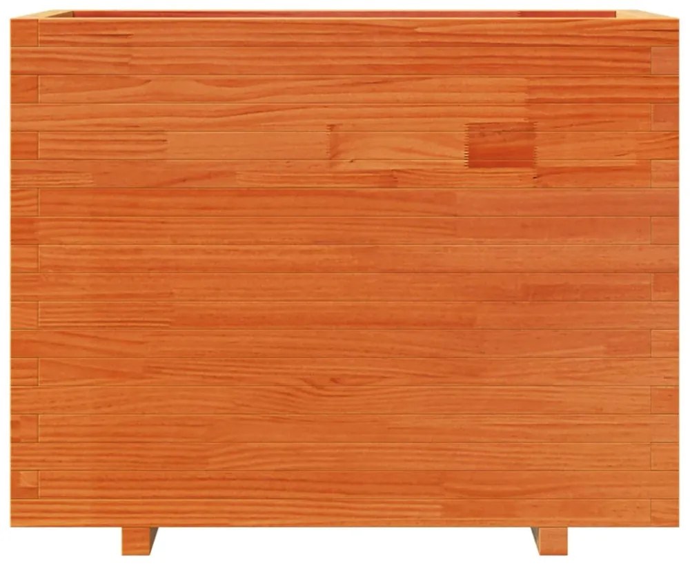 viaszbarna tömör fenyőfa kerti virágláda 90x40x72,5 cm