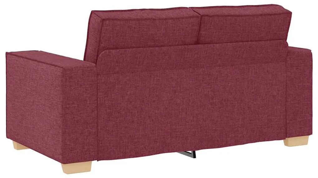kétszemélyes bordó színű szövetkanapé 120 cm