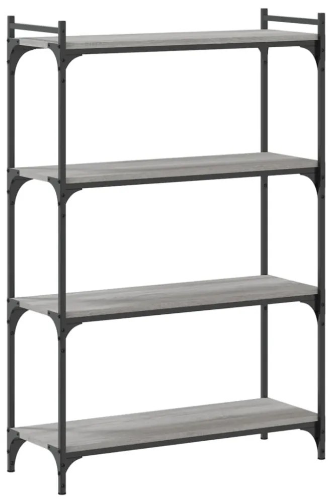 4 szintes szürke sonoma szerelt fa könyvespolc 80 x 30 x 120 cm