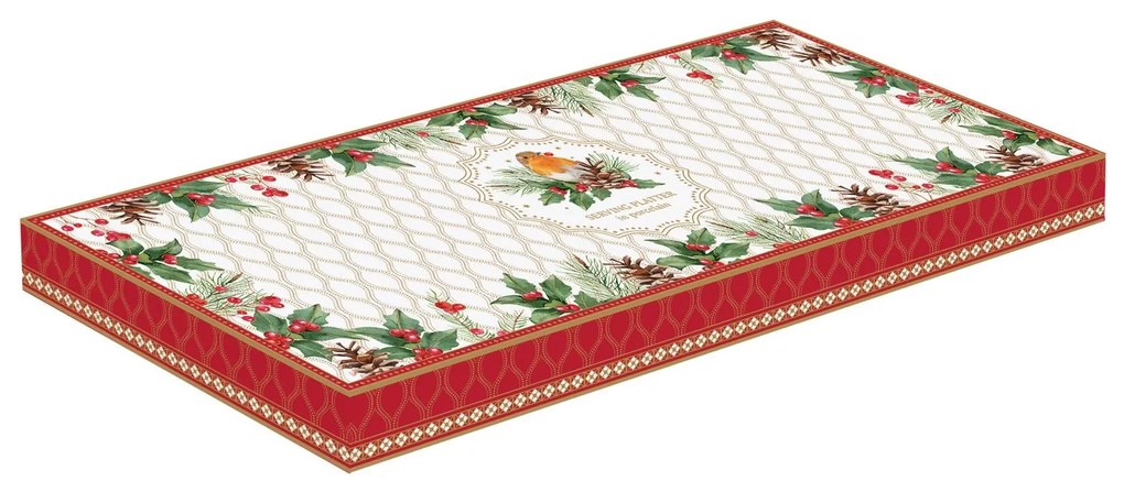 Karácsonyi porcelán hosszúkás kínáló tálca Christmas Berries