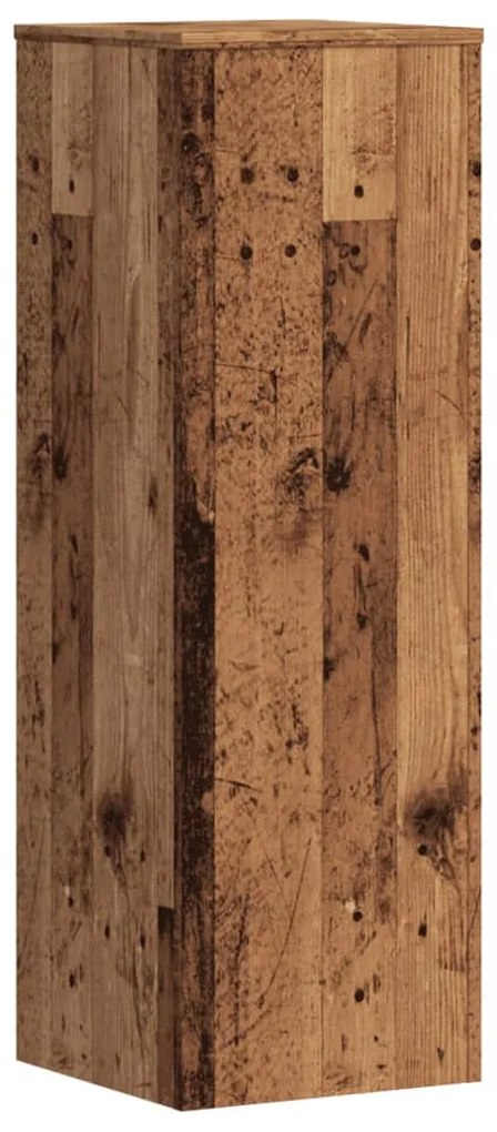 2 db antik fa színű szerelt fa növénytartó állvány 30x30x100 cm