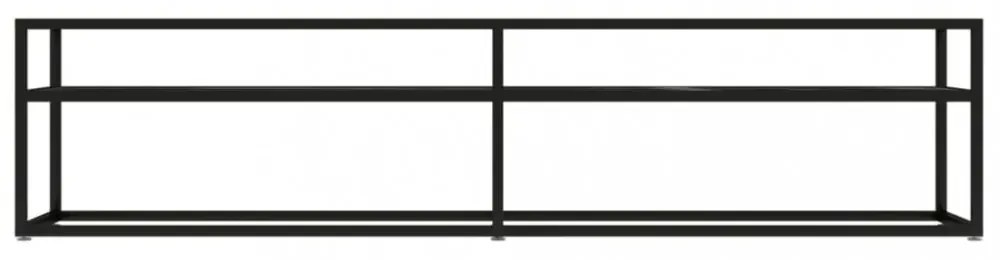 fekete márvány színű edzett üveg TV-szekrény 180 x 40 x 40,5 cm