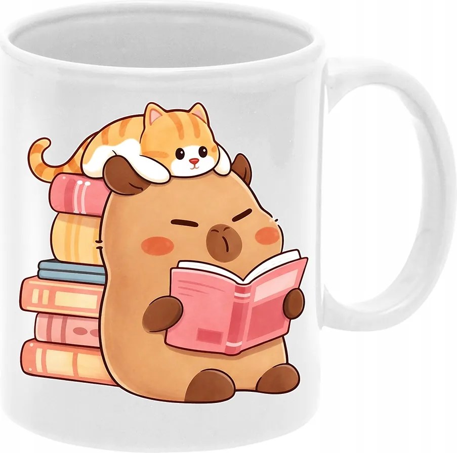 Édes Kapibara bögre könyvvel Karácsonyi ajándék