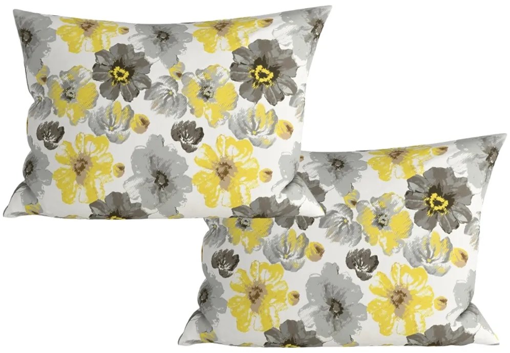 2 db mikroszálas díszpárnahuzat szett FEONELLE 50x70 cm, sárga-szürke