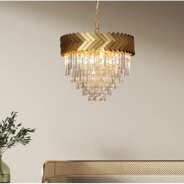 Zuma Line 23910/9 - Csillár láncon LYON 9xE14/40W/230V arany