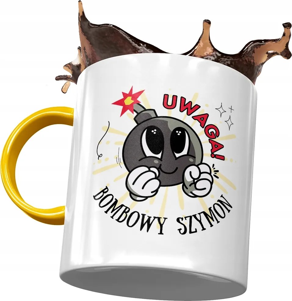 Sárga Bögre Simon Simek Kollégáknak Ajándék Nyomtatott Fotóval