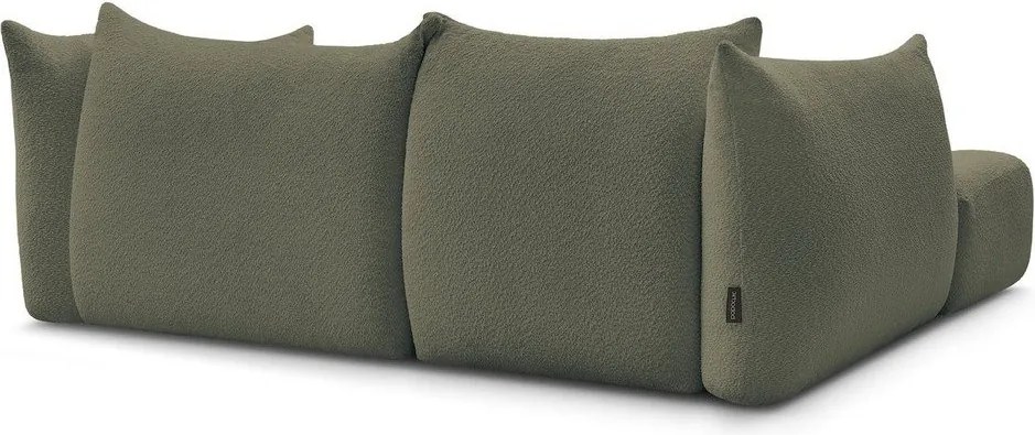 Zöld buklé sarokkanapé (bal oldali-heverő résszel) Azra – Bobochic Paris