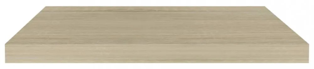 4 db tölgyszínű MDF lebegő fali polc 60 x 23,5 x 3,8 cm