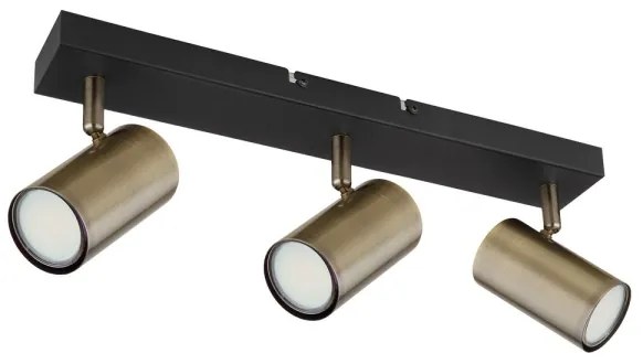 Globo 57911-3M - ROBBY 3xGU10/35W fekete/messing spotlámpa 230V