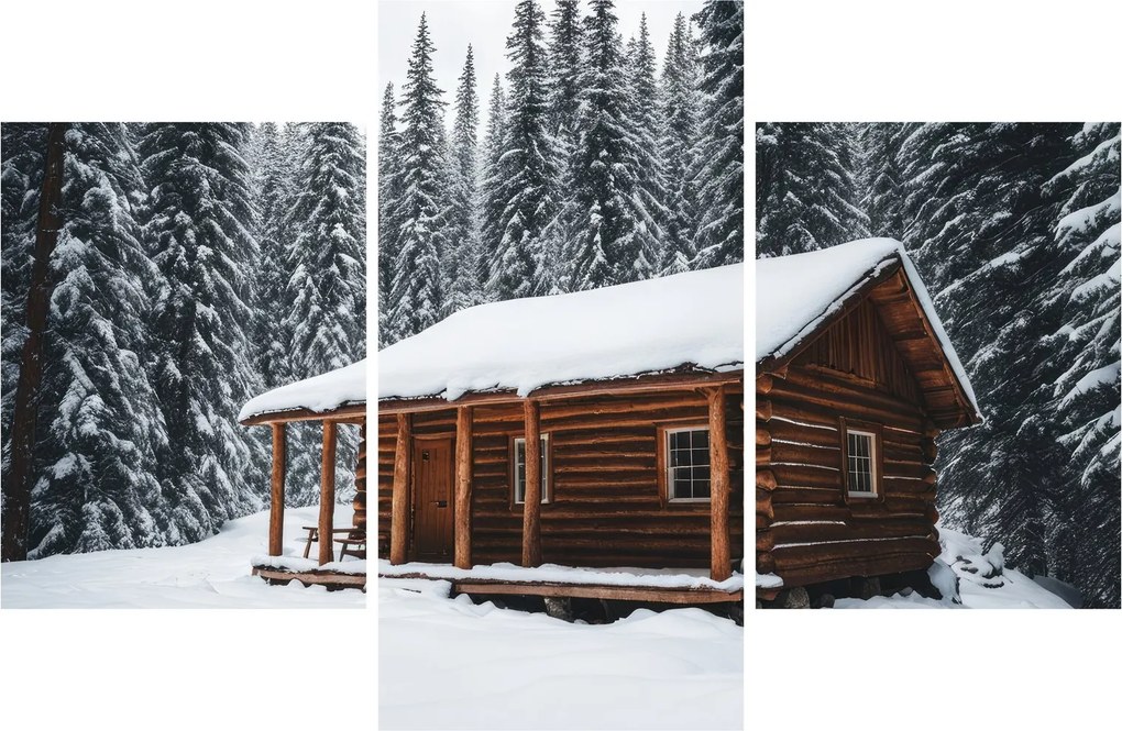 Kép - Hóval borított kunyhó (90x60 cm)