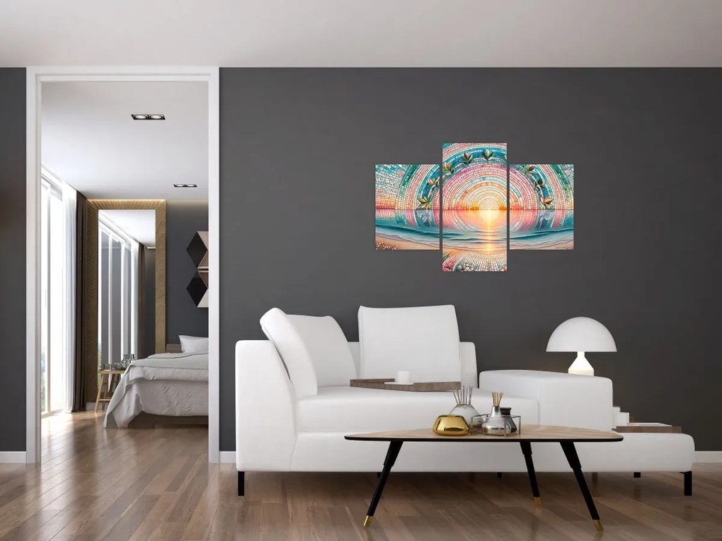 Kép – Naplemente mozaik (90x60 cm)