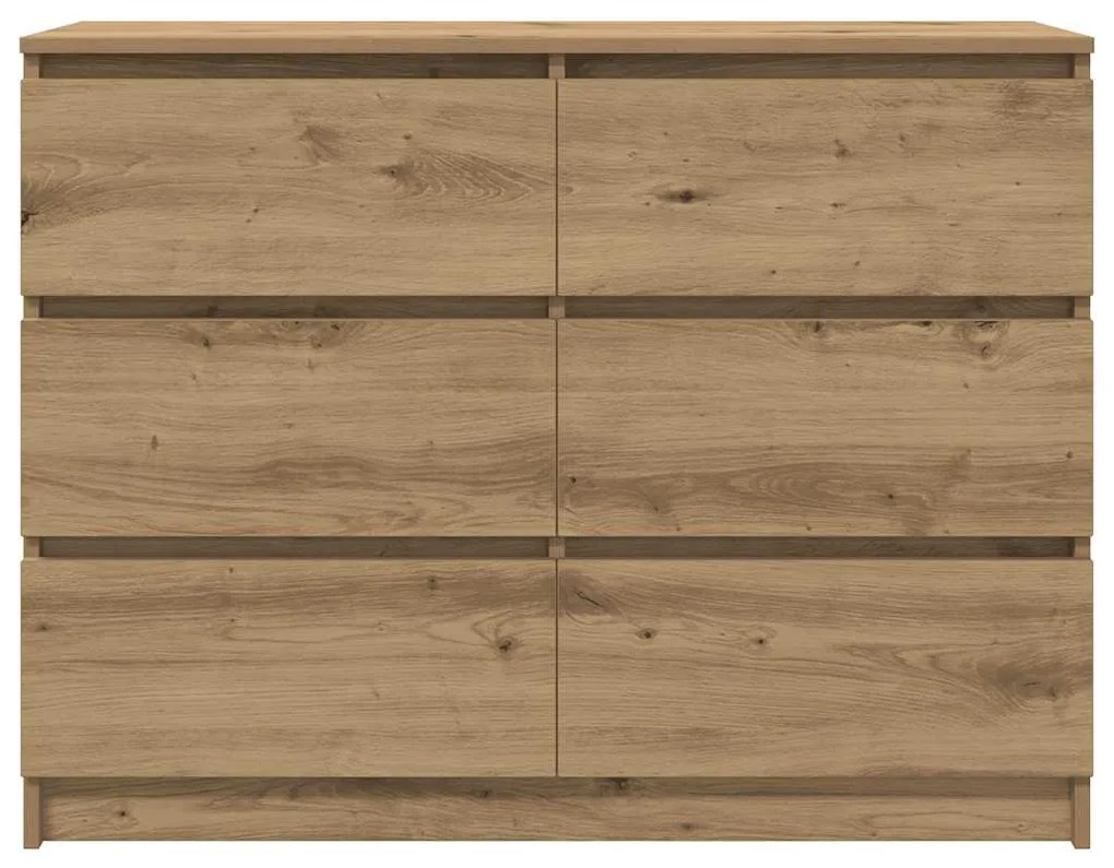 kézműves tölgy színű szerelt fa tálalószekrény 100x35x76 cm