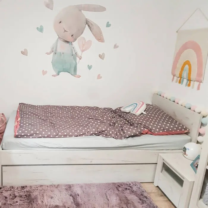 INSPIO Öntapadós falmatrica gyerekszobába - Akvarell nyuszi szívecskével