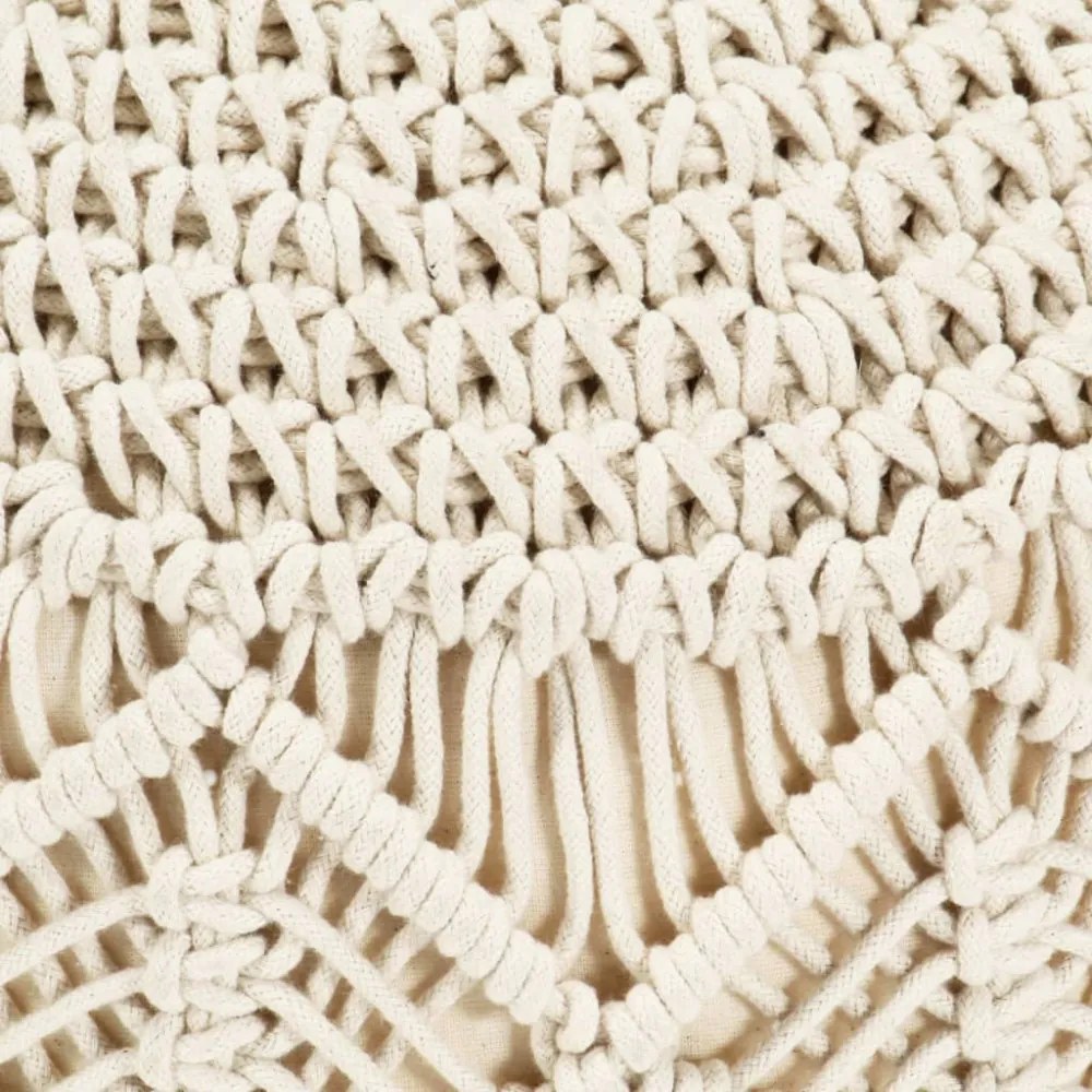 kézzel készült makramé pamut puff 45 x 30 cm