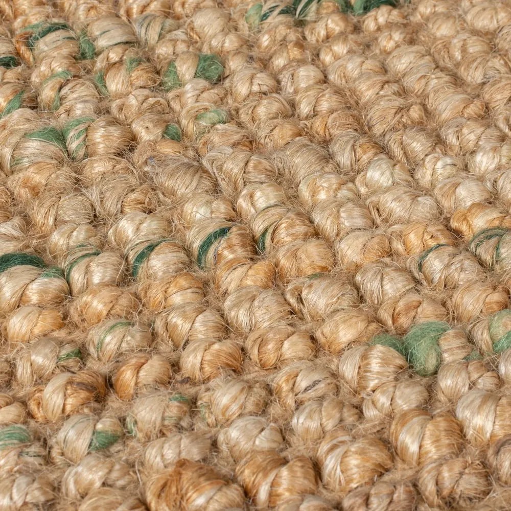 Zöld-natúr színű kétoldalas kézi szövésű juta szőnyeg 160x230 cm Jute Boucle Green – Flair Rugs