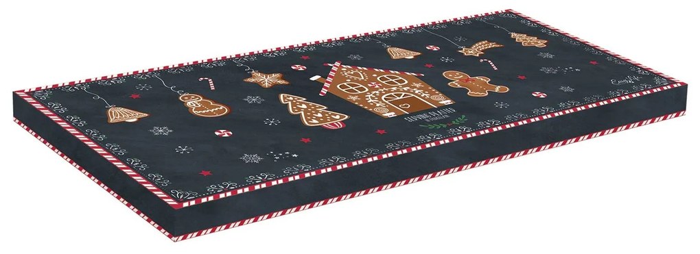 Karácsonyi porcelán mézeskalácsos kínáló tál Gingerbread