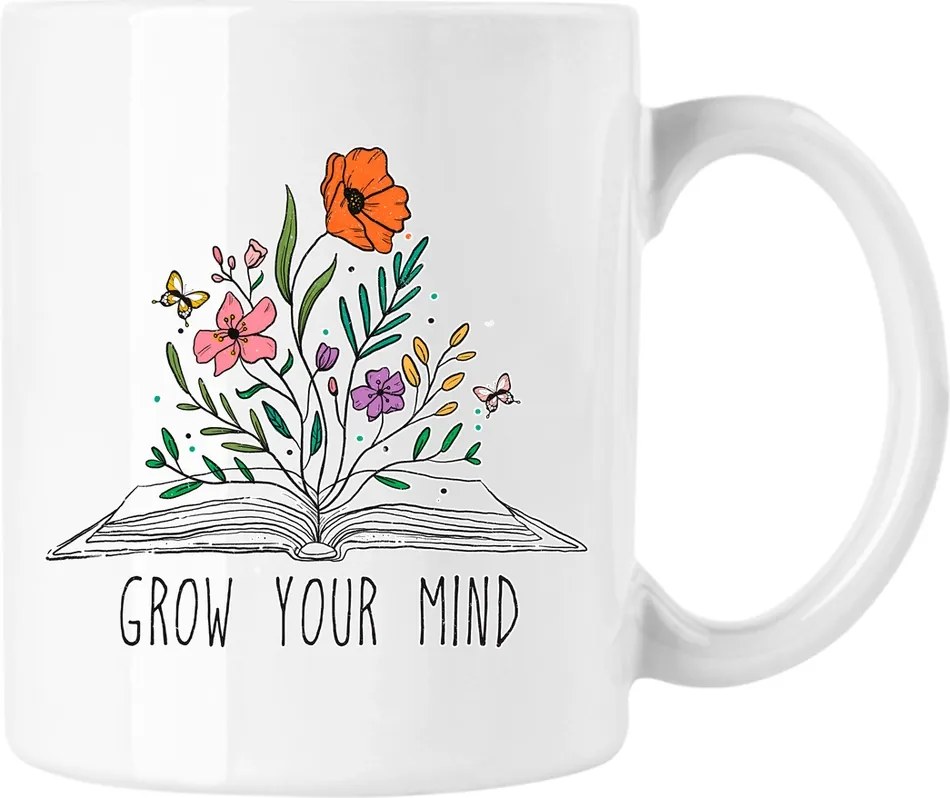 Bögre Virágok Vonalak Divat Művészet 2 Fehér 330ml