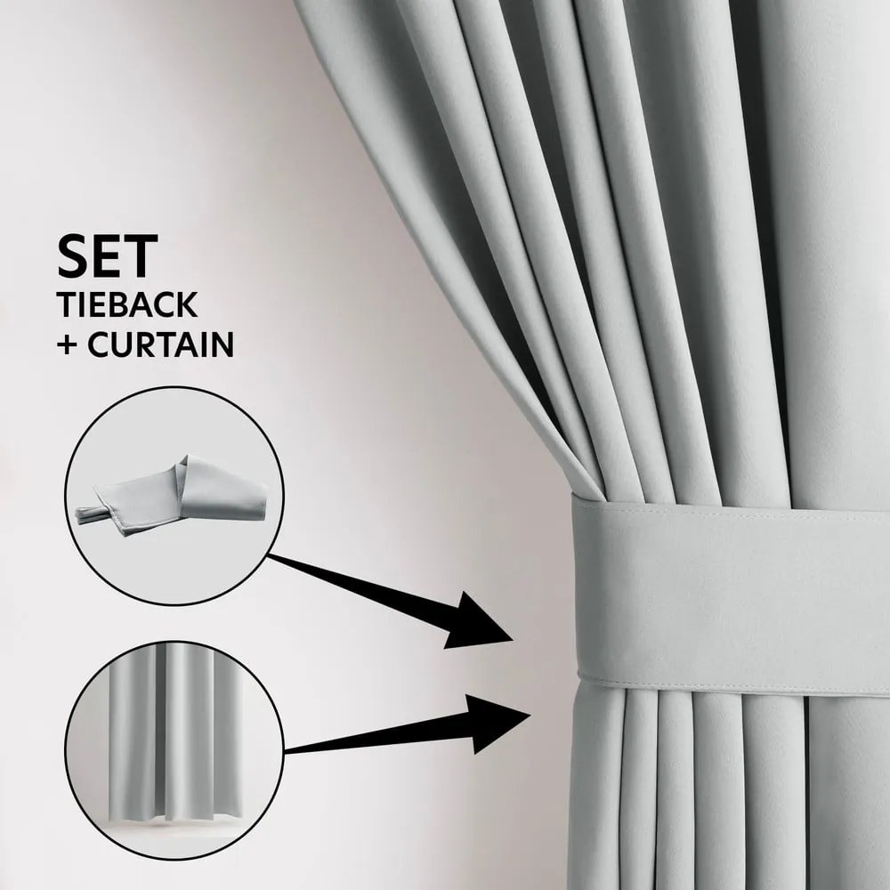 Világosszürke termo-dimout (részleges sötétítő) függöny 140x270 cm Kierra – Restilo