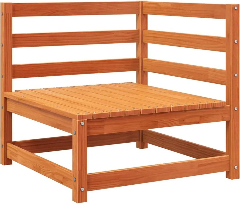 vidaXL viaszbarna tömör fenyőfa kerti sarokkanapé 70 x 70 x 67 cm