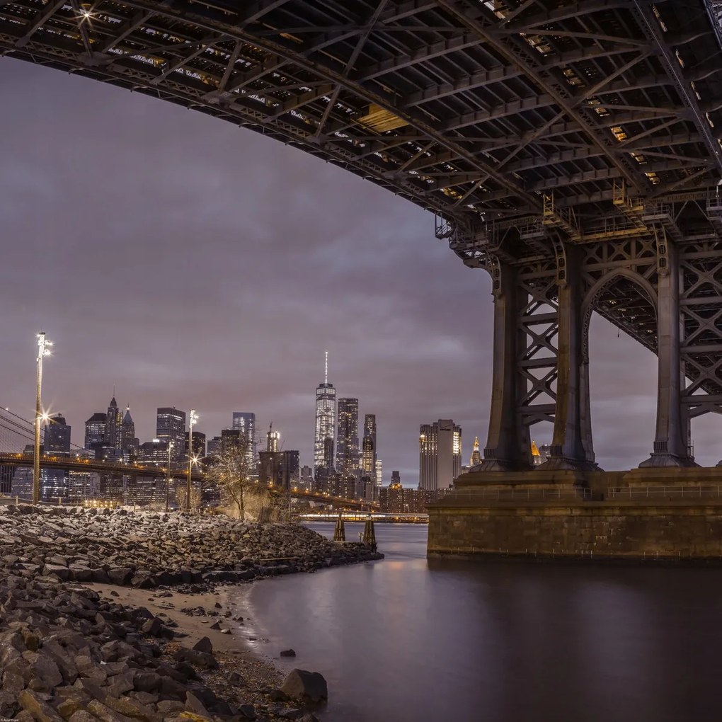 Poszter 70x70cm Manhattan híd és New York panoráma 2, Assaf Frank