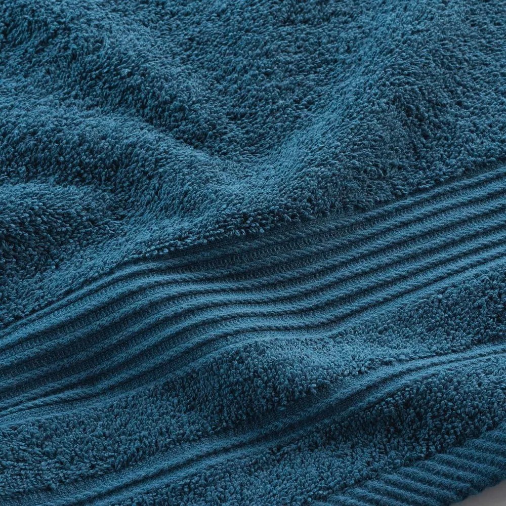 Sötétkék frottír pamut törölköző 50x90 cm Tendresse – douceur d'intérieur