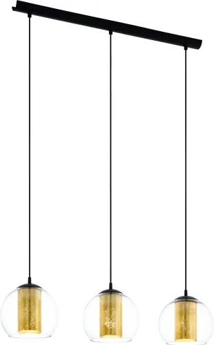 Eglo 79461 - BOLSANO kábeles függeszték 3xE27/28W/230V arany/fekete