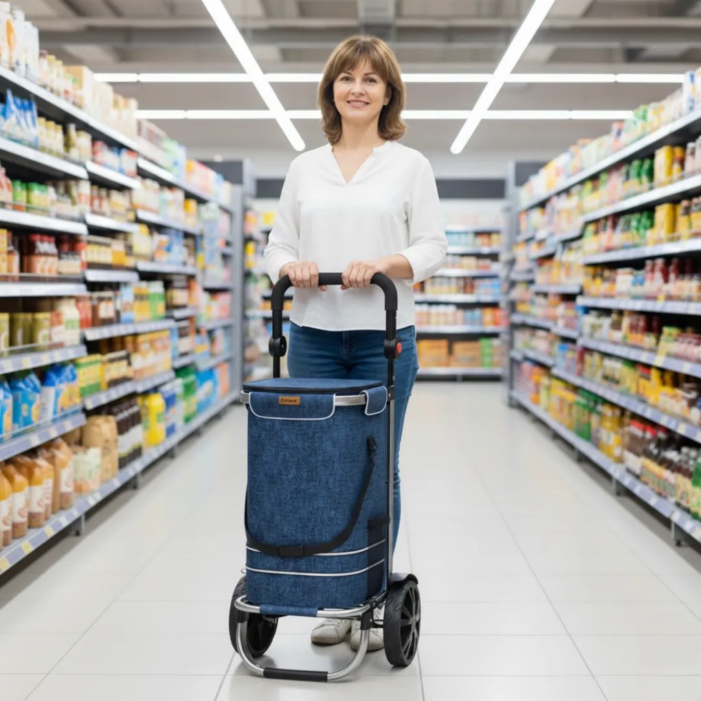 EASY bevásárlótáska kerekekkel, 50l, kék Jurhan