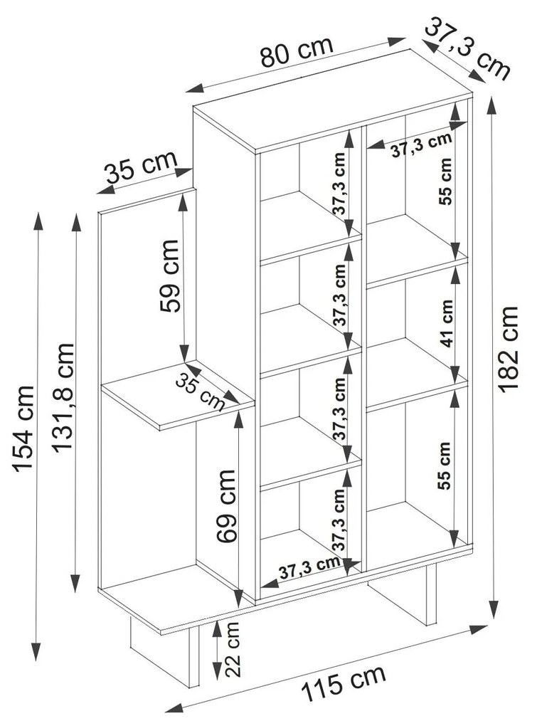Regál Medude 1 (bézs + antracit) . 1093056