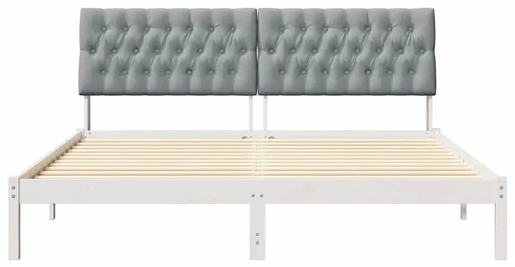 Ágykeret Kárpitozott Fejtámlával fejtámlával Fehér 180 x 200 cm