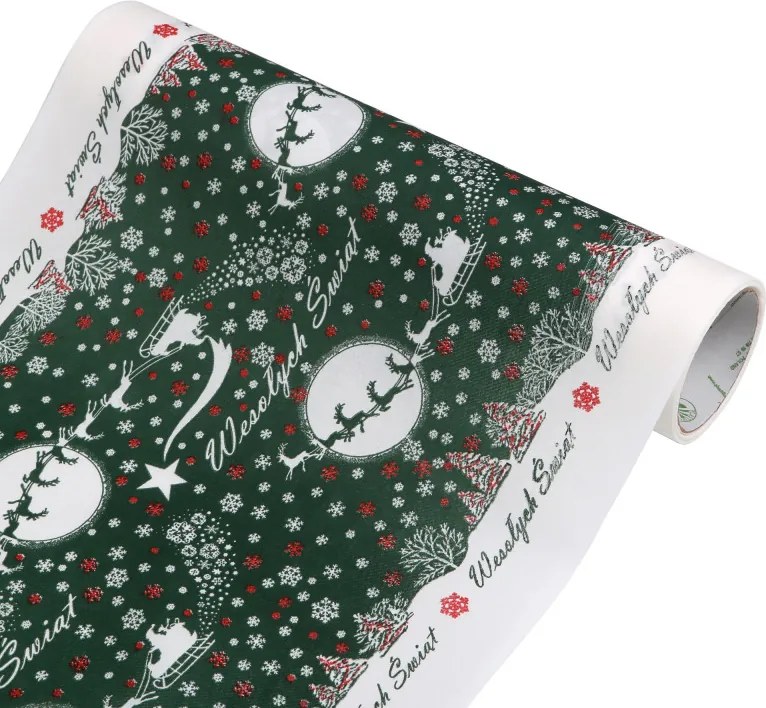 Karácsonyi Futófelület Karácsonyi Éj Zöld 40cm 5m