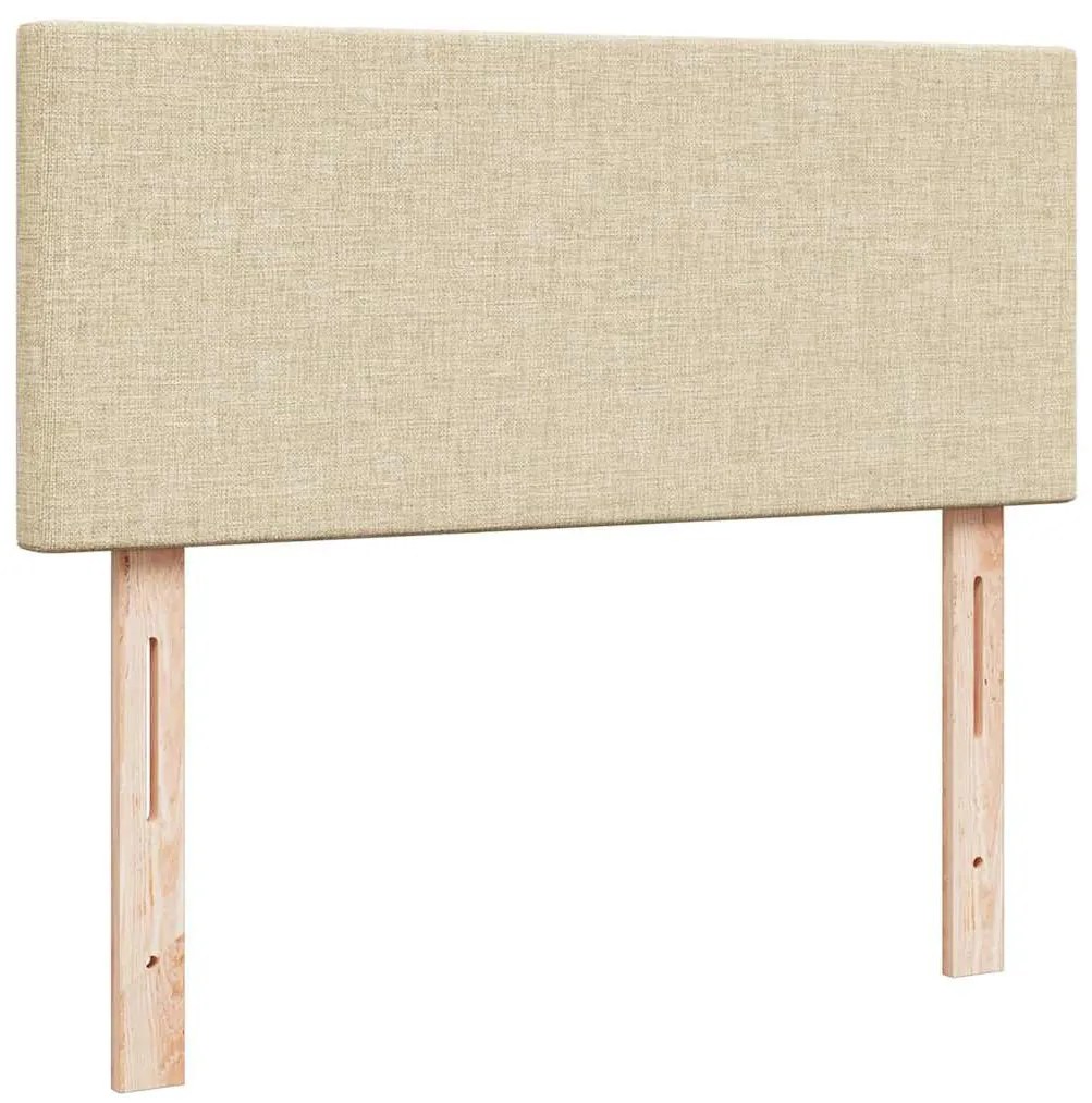 krémszínű szövet ottomán ágy matraccal &amp; LED-ek 120x190cm