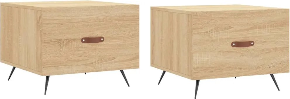 vidaXL 2 db sonoma tölgy szerelt fa dohányzóasztal 50 x 50 x 40 cm