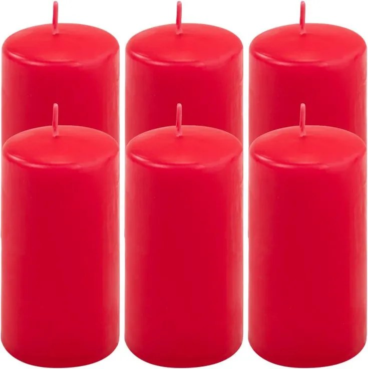 Gyertya készlet 11,5 cm Ø 6 cm 6 db piros