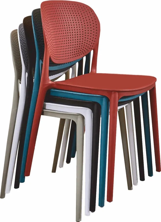 Rakásolható szék, fehér, FEDRA NEW