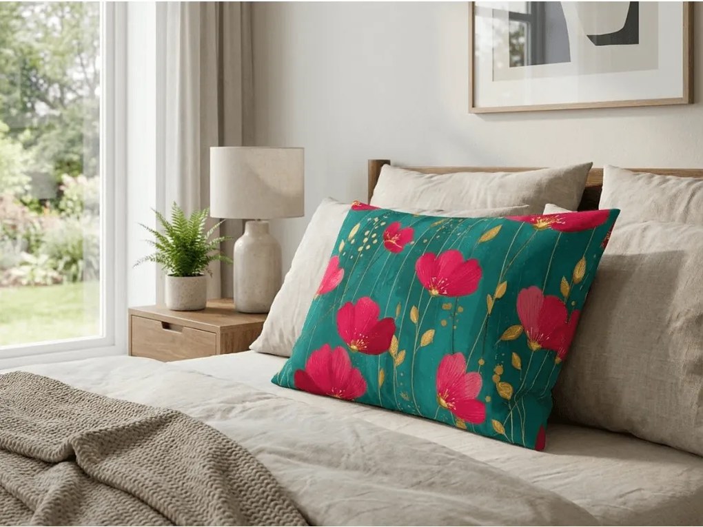 Pamut párnahuzat VIVIDELLE POLY 50x70 cm, zöld