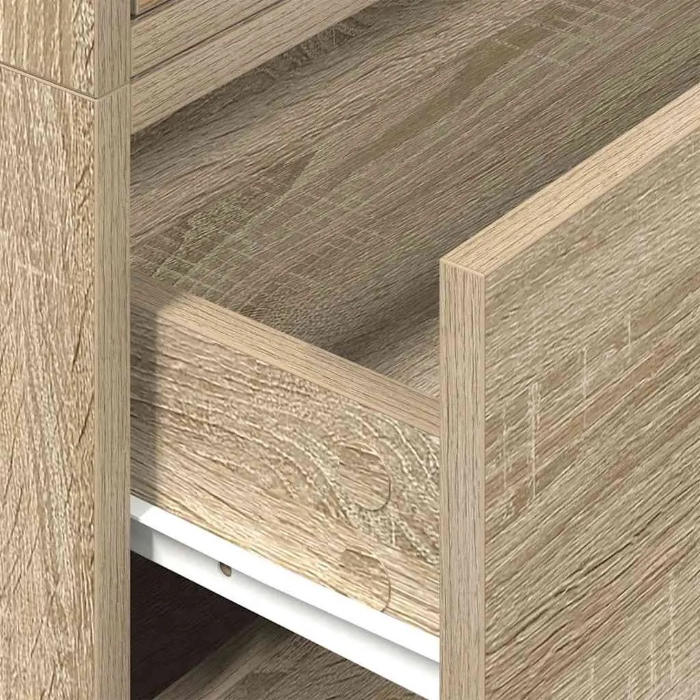 2 db sonoma tölgy szerelt fa szekrény 2 fiókkal 60 x 31 x 40 cm