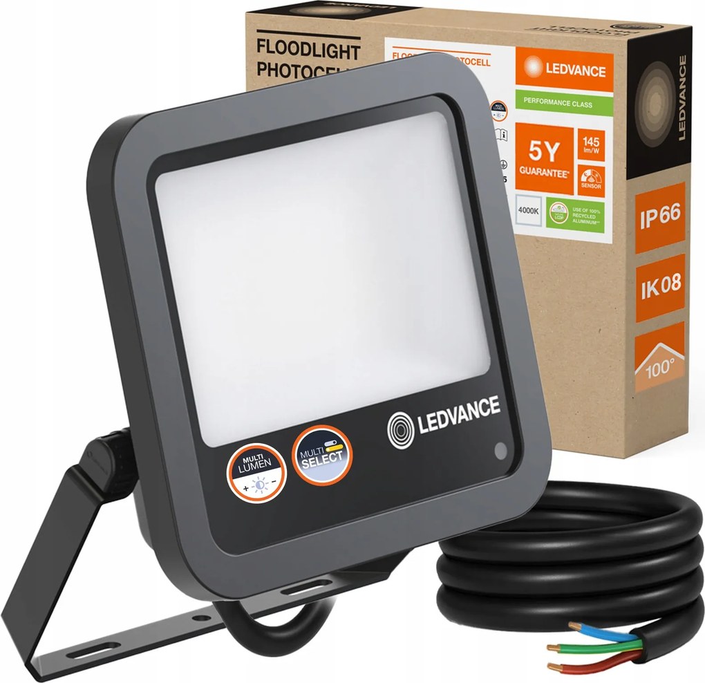 Kültéri Led fényvető 80W 10000lm 4000K Alkonyat érzékelő Floodlight