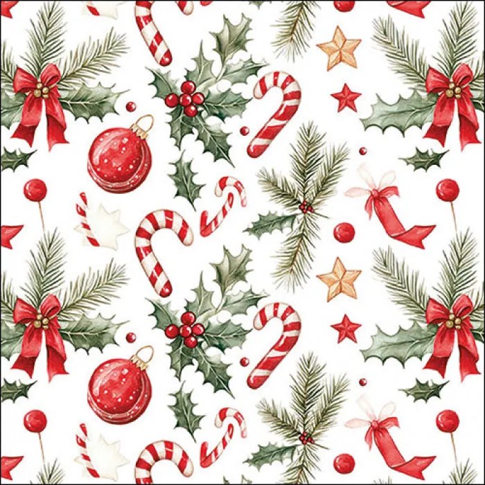 Karácsonyi háromrétegű papírszalvéta 33x33 cm 20 db-os Christmas Elements