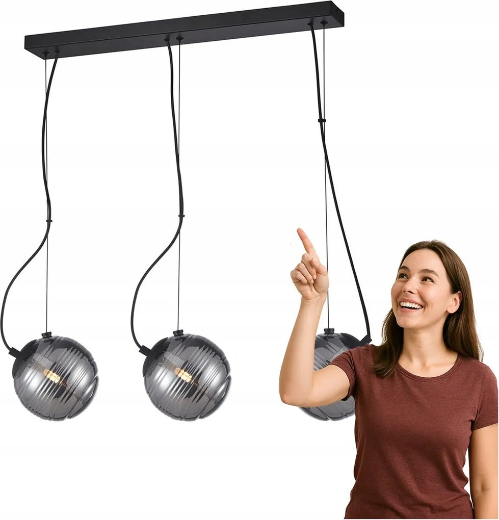 Függőlámpa Perona PND-92389-3L-BK Italux