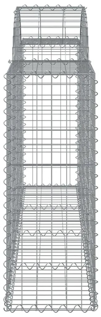 vidaXL 50 db íves horganyzott vas gabion kosár 200x30x80/100 cm