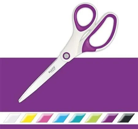 Olló, irodai, 20,5 cm, LEITZ Wow Titán, lila (E53192062)