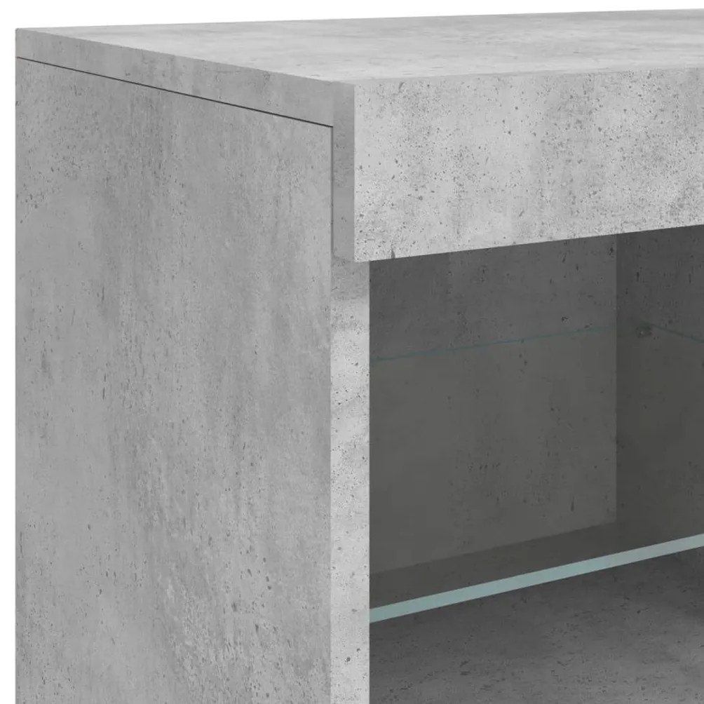 betonszürke tálalószekrény LED-világítással 81 x 37 x 67 cm
