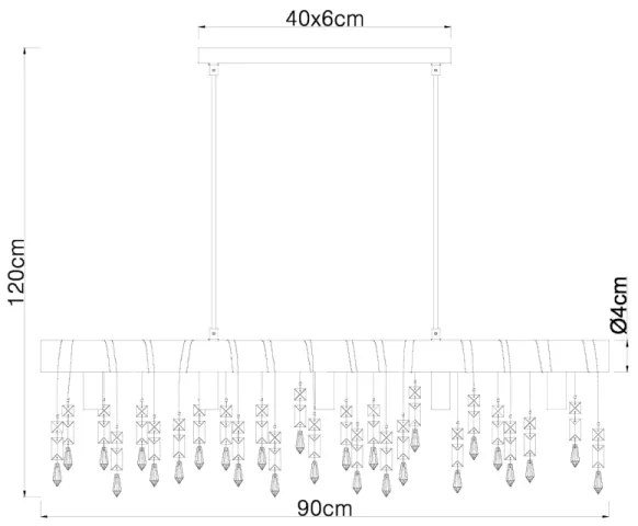 Globo 15532-5H - KIRA kábeles csillár 5xE14/40W/230V fekete/barna