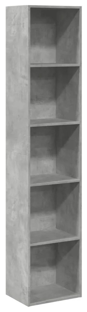 betonszürke szerelt fa könyvespolc 40 x 30 x 189 cm