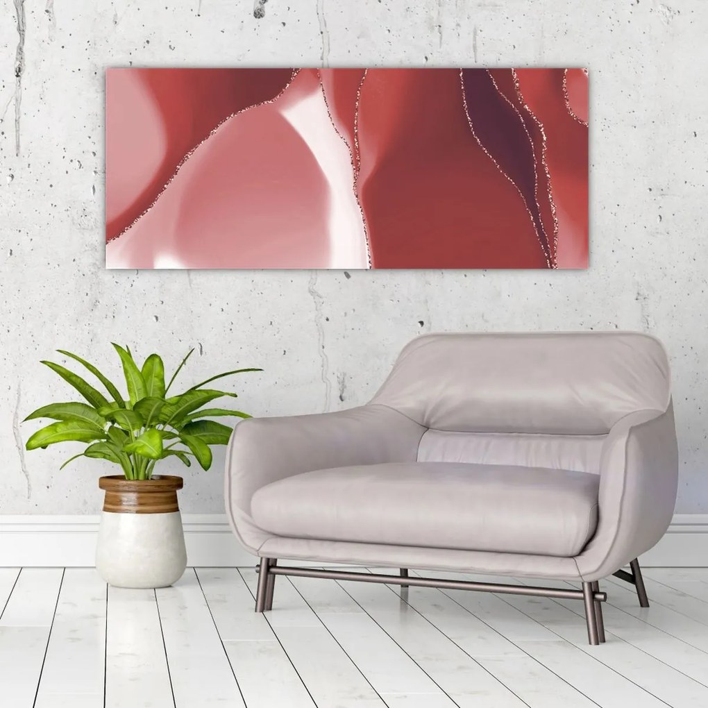 Kép - Piros absztrakt virág N⁰3 (120x50 cm)